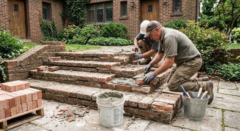 Brick Stairs Repair in Sacramento County, CA