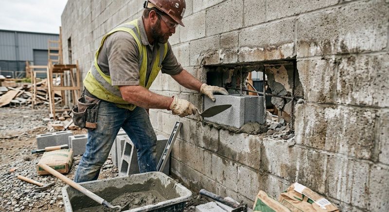 Cinder Block Wall Repair in Carmichael, CA