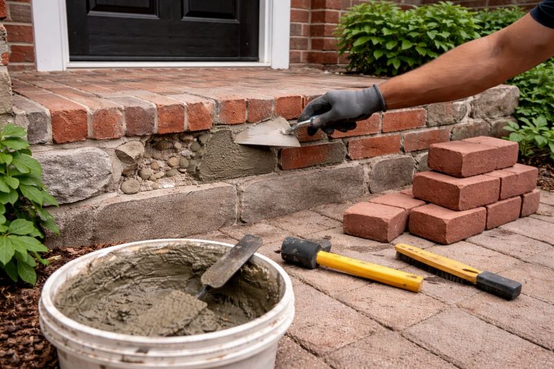 Entryway Brick Repair in Sacramento, CA