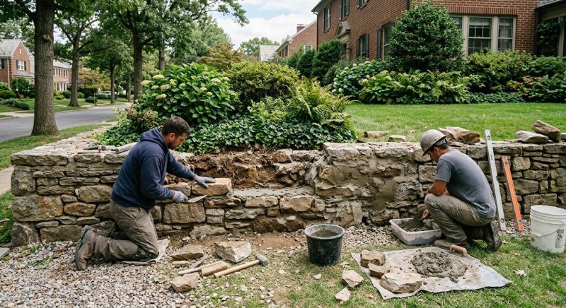 Stone Wall Repair in Rancho Cordova, CA